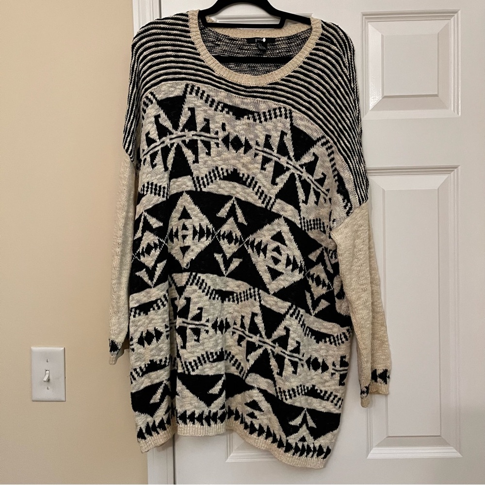 Oversized Aztec print sweater
